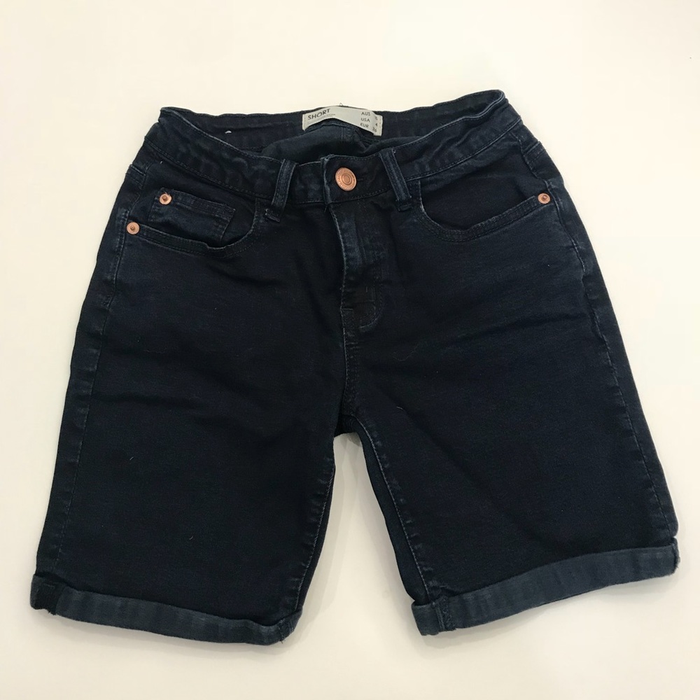 Knee-length Dark Wash Shorts